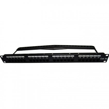 Cat5E UTP 1U 24 PORT 180 fokos RJ45 patch panel