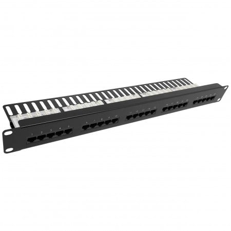 Cat3 25 portos hangpanel Krone típus - Cat 3 25 Port Krone típusú hang Patch Panel támasztóval