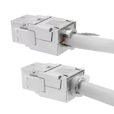 Cat 6A FTP eszköz nélküli RJ45 falialjzat 23, 24, 25, 26 AWG kábelhez