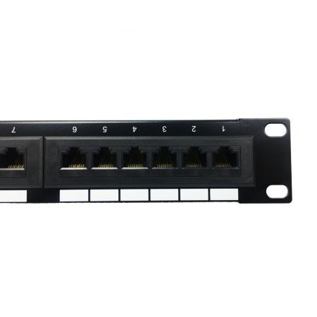 Cat 6 UTP 180 fokos 1U 12 portos RJ45 Keystone panel