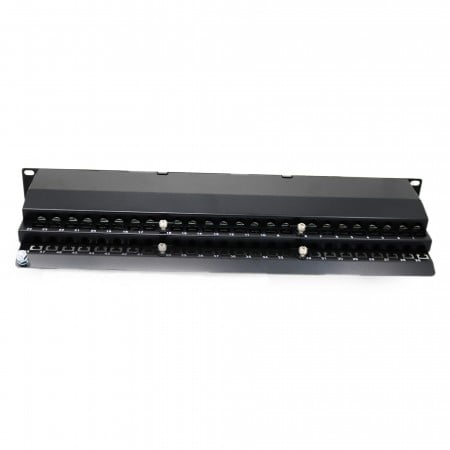 FTP 90 fokos 1U 48 portos Cat 6A felszerelt patch panel