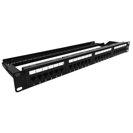 Cat5E UTP 180 fokos 1U 24 portos RJ45 Patch Panel - Cat 5e UTP RJ45 IDC Patch Panel