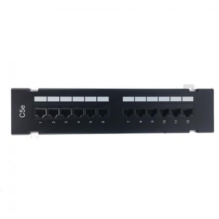 Cat5E UTP180 fokos 12 PORT falra szerelhető patch panel - Cat5E UTP180 fokos falra szerelhető patch panel