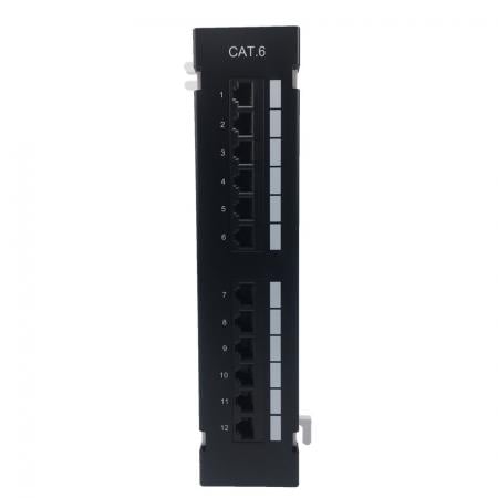 Cat.6 UTP 180 fokos 12 portos falra szerelhető patch panel