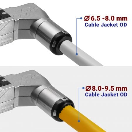 Cat 6A STP szerszámmentes csatlakozó 8.0-9.5 mm-es kábel átmérővel