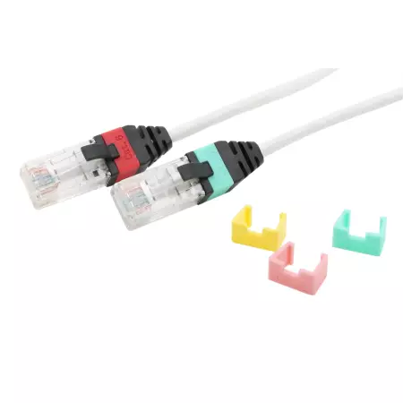 Cat.6 UTP 28 AWG patch kábel cserélhető színkódoló kapcsokkal