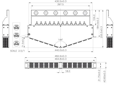 1U 144 Portos MTP-LC Nagy Sűrűségű  Patch Panel